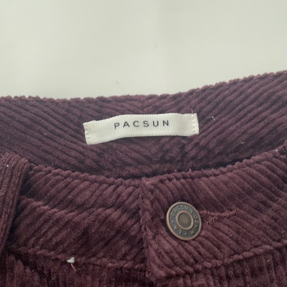 Pac Sun Corduroy Maroon Mom Jeans - Picture 2 of 4
